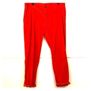 Bright orange Gap Corduroy straight khakis size 10